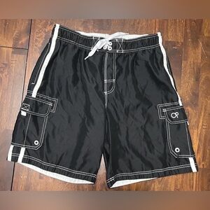 OP Black Swim Trunks w/ White Trim Men’s Size L (36-38)